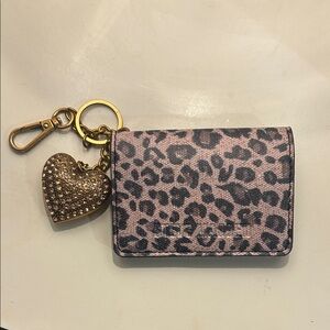 Steve Madden Animal Print Card Holder with Gold Charm